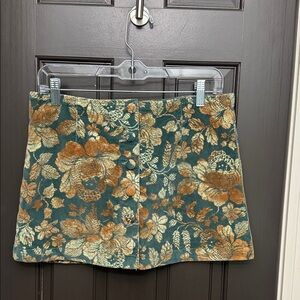 Free people After Party Emerald Green Brocade Mini Skirt - Size 6 - NWT